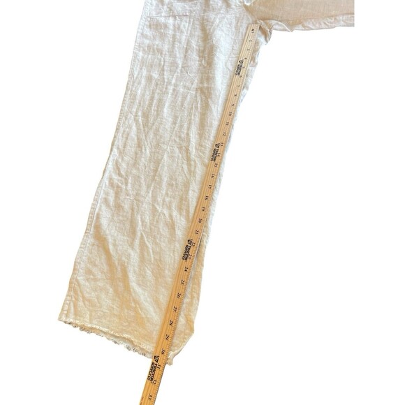 Saks Fifth Avenue Blue XL ivory Linen Pants Womens‎ Pull-On Wide Leg Drawstring - Picture 11 of 13